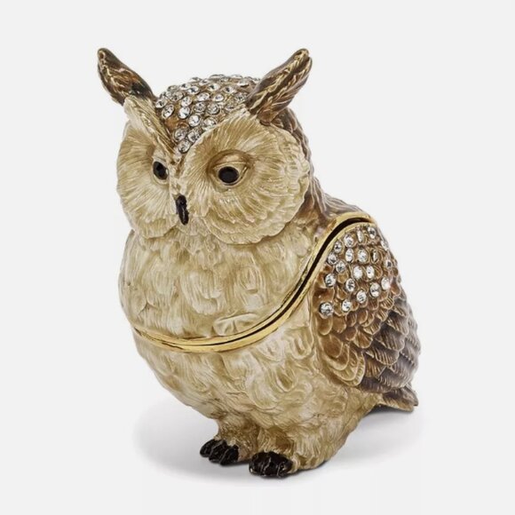 JERE BEJEWELED HORNED OWL TRINKET BOX NWOT BUT COMES IN ORIGINAL BOX